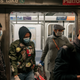 NYC commuters in April 2020.